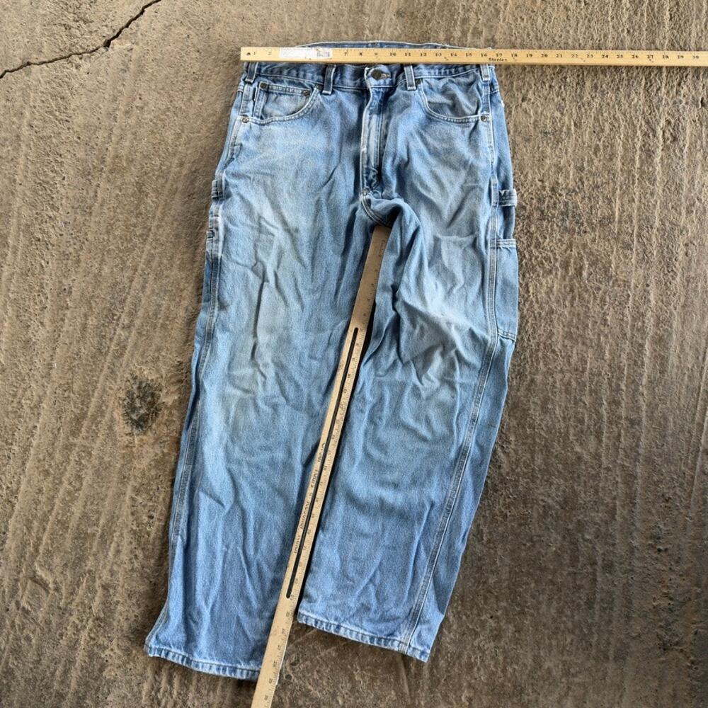 VINTAGE Y2K BAGGY CARHARTT CARPENTER JEANS PANTS WORKWEAR FITS MENS 34X29 - Picture 5 of 7